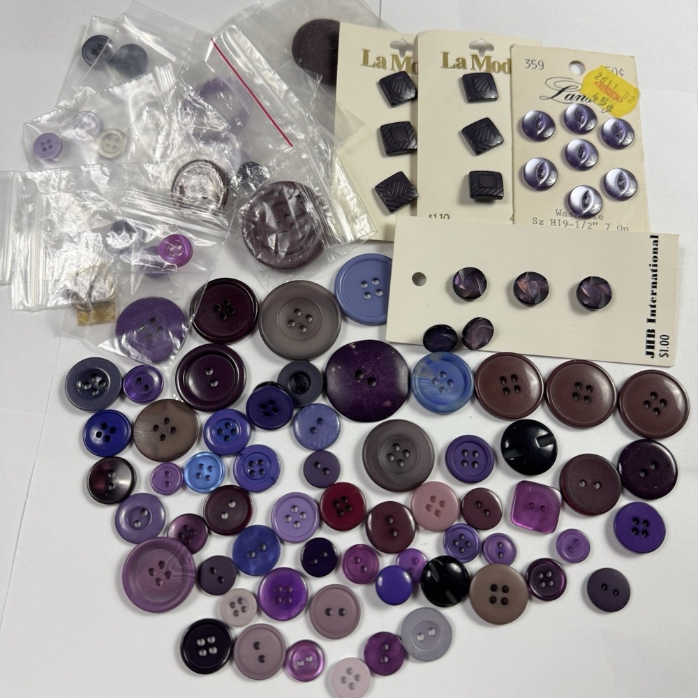 3+ lb Vintage Buttons Lot Color Sorted Mother of Pearl Carded Crafts Sewing - Picture 12 of 16